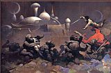 Frank Frazetta John Carter and the Savage Apes of Mars painting
